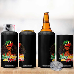 Saint Kitts and Nevis Princess 4 in 1 Can Cooler Tumbler Melanin Afro Girl Heritage Gift for Black Girls TS10 Print Your Wear
