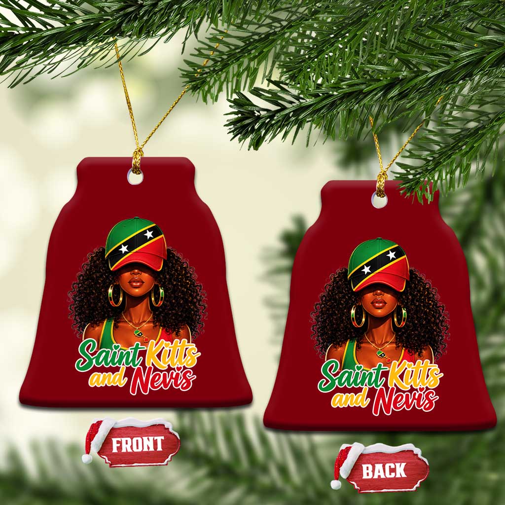 Saint Kitts and Nevis Princess Ceramic Ornament Melanin Afro Girl Heritage Gift for Black Girls TS10 Print Your Wear