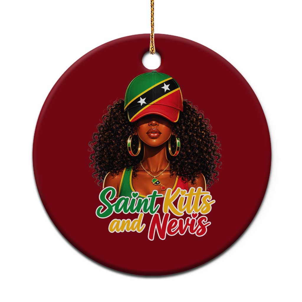 Saint Kitts and Nevis Princess Ceramic Ornament Melanin Afro Girl Heritage Gift for Black Girls TS10 1pc Red Print Your Wear