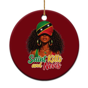 Saint Kitts and Nevis Princess Ceramic Ornament Melanin Afro Girl Heritage Gift for Black Girls TS10 1pc Red Print Your Wear