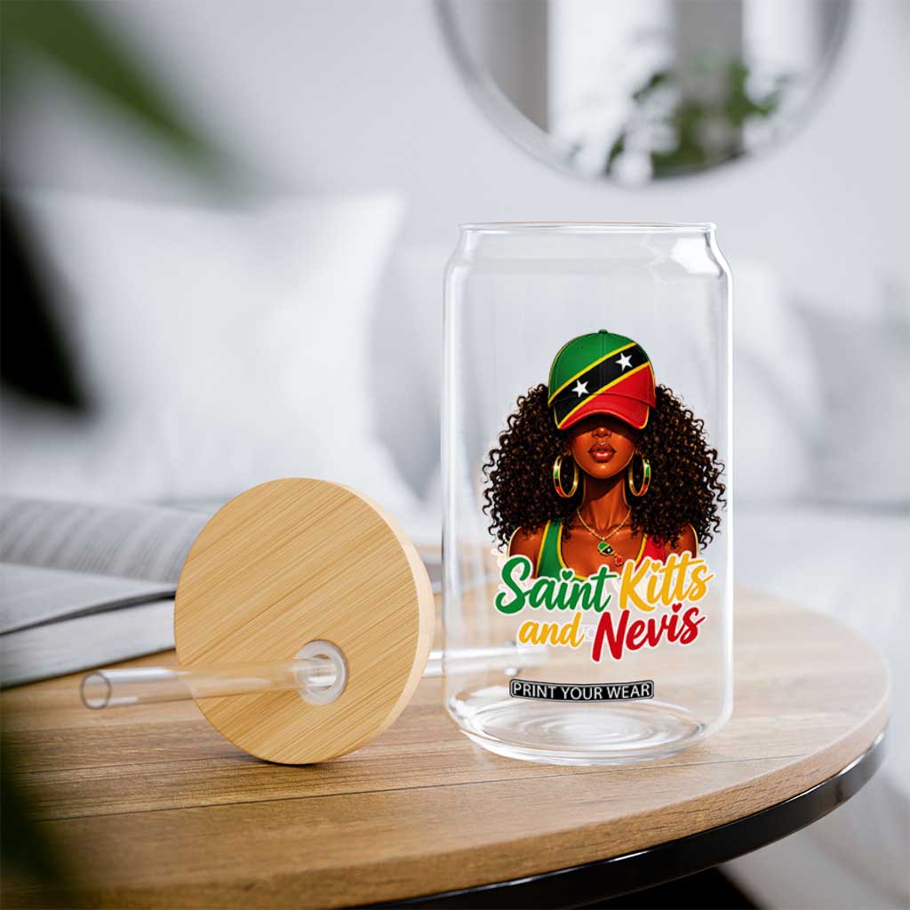 Saint Kitts and Nevis Princess Glass Can Melanin Afro Girl Heritage Gift for Black Girls TS10 Print Your Wear
