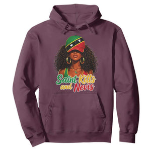 Saint Kitts and Nevis Princess Hoodie Melanin Afro Girl Heritage Gift for Black Girls TS10 Maroon Print Your Wear