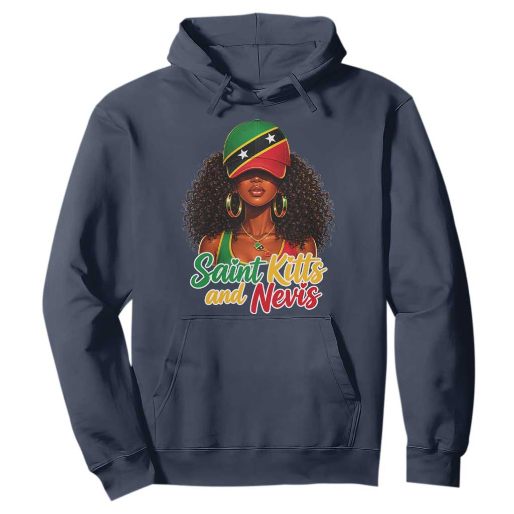 Saint Kitts and Nevis Princess Hoodie Melanin Afro Girl Heritage Gift for Black Girls TS10 Navy Print Your Wear
