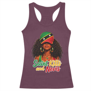 Saint Kitts and Nevis Princess Racerback Tank Top Melanin Afro Girl Heritage Gift for Black Girls TS10 Maroon Print Your Wear