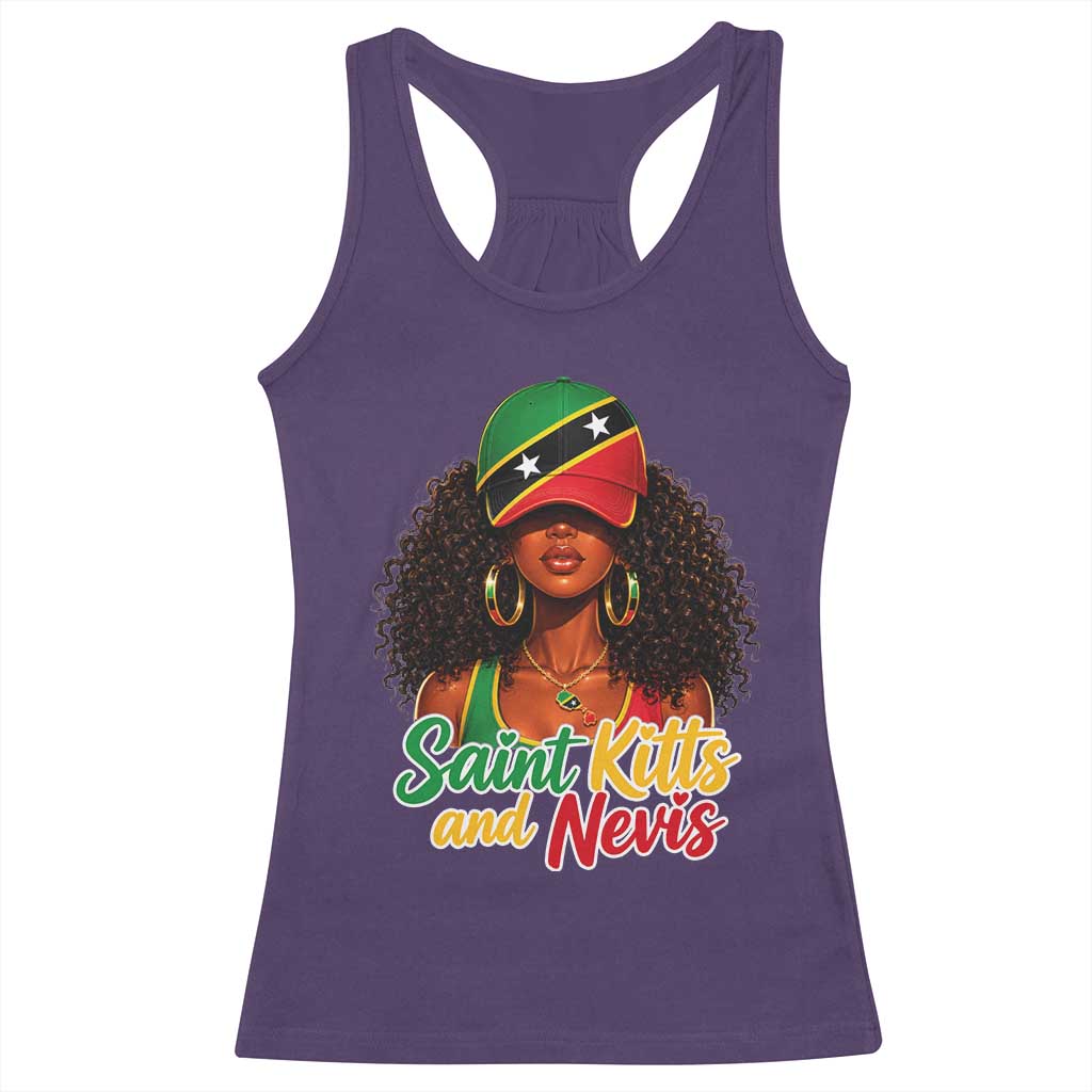 Saint Kitts and Nevis Princess Racerback Tank Top Melanin Afro Girl Heritage Gift for Black Girls TS10 Purple Print Your Wear