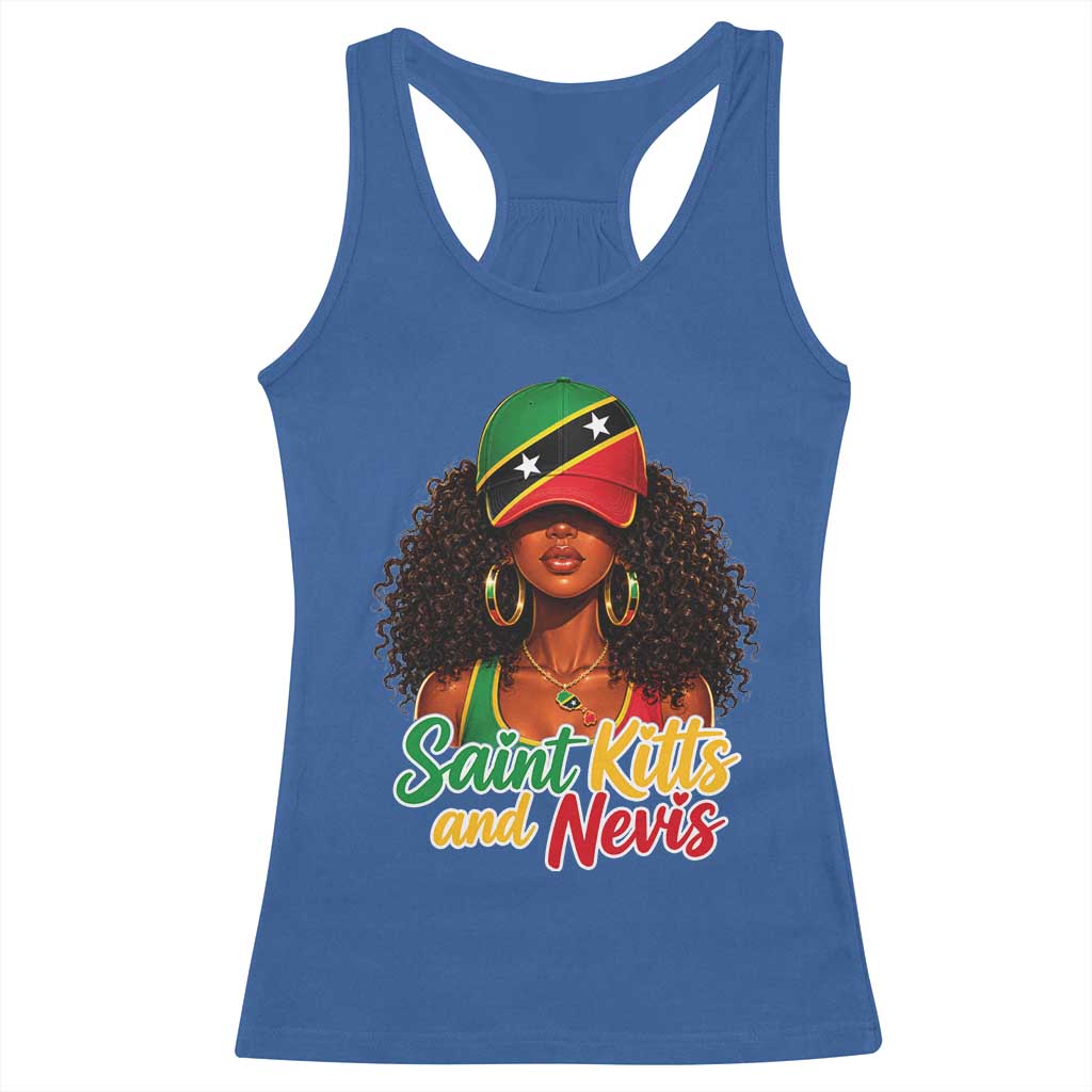 Saint Kitts and Nevis Princess Racerback Tank Top Melanin Afro Girl Heritage Gift for Black Girls TS10 Royal Blue Print Your Wear