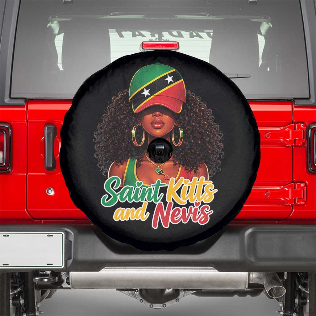 Saint Kitts and Nevis Princess Spare Tire Cover Melanin Afro Girl Heritage Gift for Black Girls TS10 Black Print Your Wear