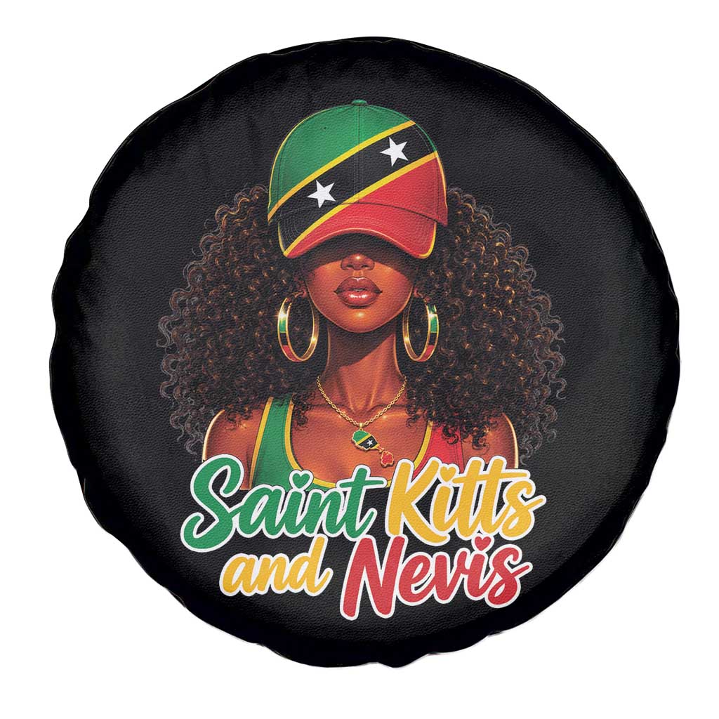 Saint Kitts and Nevis Princess Spare Tire Cover Melanin Afro Girl Heritage Gift for Black Girls TS10 Print Your Wear
