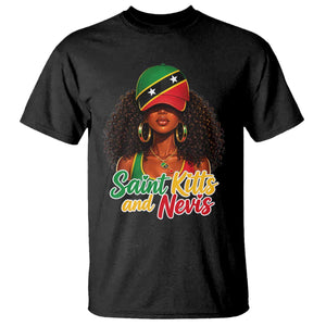 Saint Kitts and Nevis Princess T Shirt Melanin Afro Girl Heritage Gift for Black Girls TS10 Black Print Your Wear