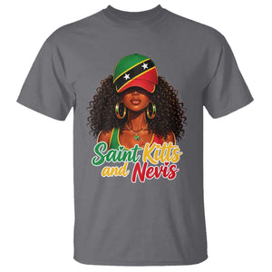 Saint Kitts and Nevis Princess T Shirt Melanin Afro Girl Heritage Gift for Black Girls TS10 Charcoal Print Your Wear