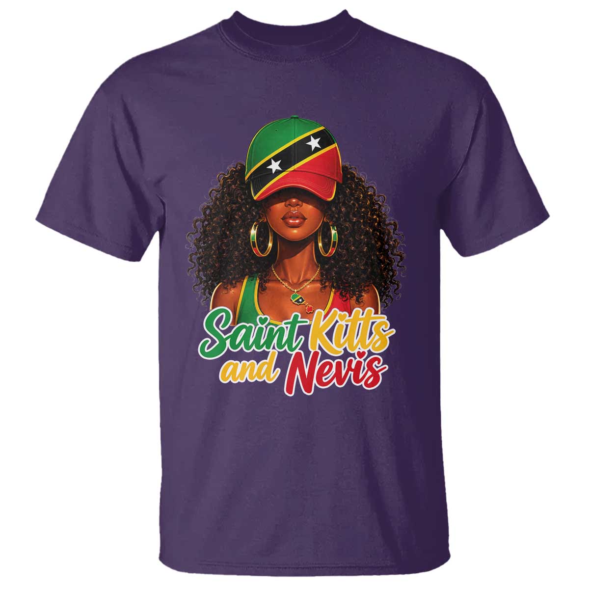 Saint Kitts and Nevis Princess T Shirt Melanin Afro Girl Heritage Gift for Black Girls TS10 Print Your Wear