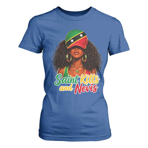Saint Kitts and Nevis Princess T Shirt For Women Melanin Afro Girl Heritage Gift for Black Girls TS10 Royal Blue Print Your Wear