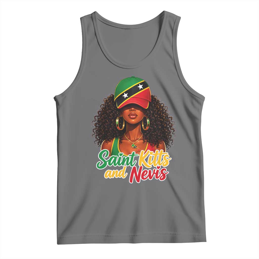 Saint Kitts and Nevis Princess Tank Top Melanin Afro Girl Heritage Gift for Black Girls TS10 Black Heather Print Your Wear