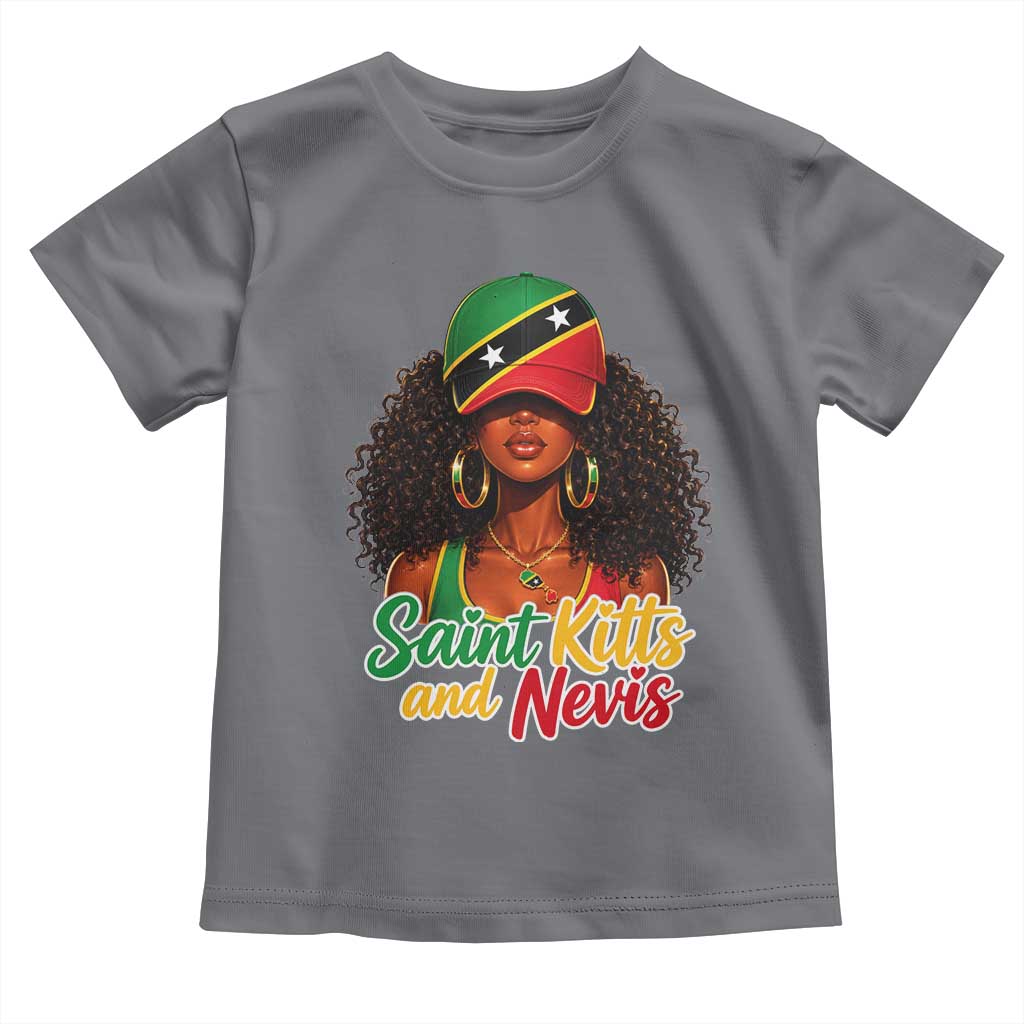 Saint Kitts and Nevis Princess Toddler T Shirt Melanin Afro Girl Heritage Gift for Black Girls TS10 Charcoal Print Your Wear