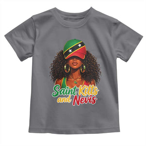 Saint Kitts and Nevis Princess Toddler T Shirt Melanin Afro Girl Heritage Gift for Black Girls TS10 Charcoal Print Your Wear