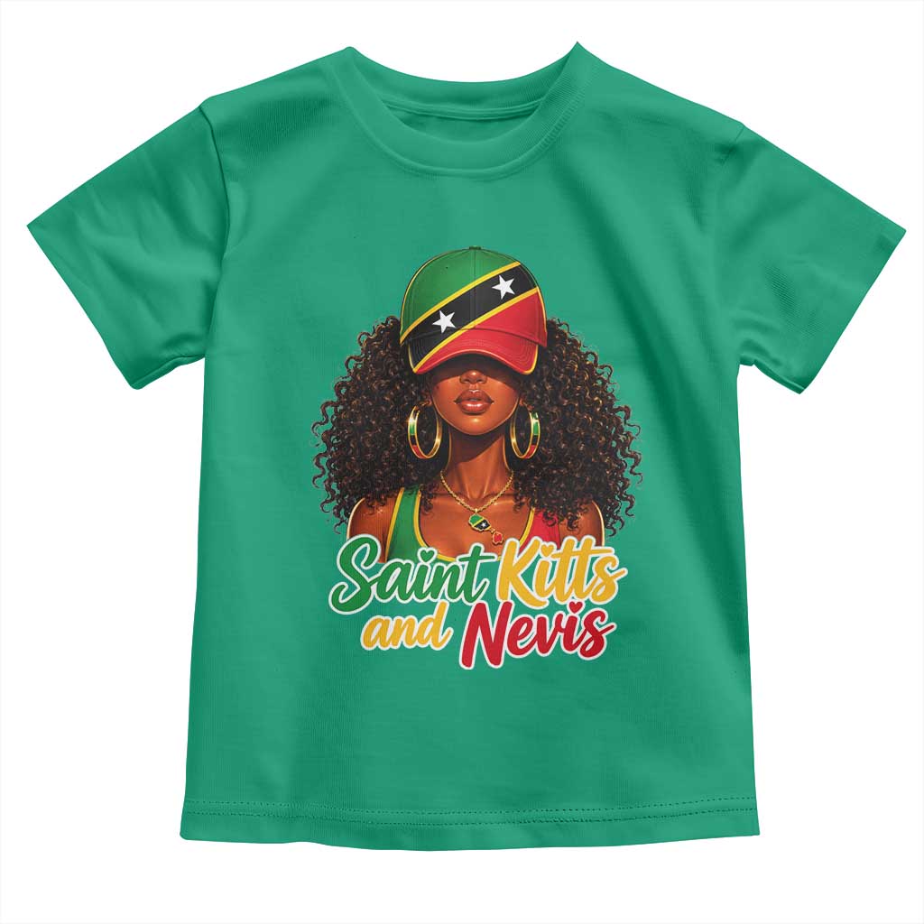 Saint Kitts and Nevis Princess Toddler T Shirt Melanin Afro Girl Heritage Gift for Black Girls TS10 Irish Green Print Your Wear