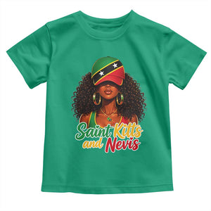 Saint Kitts and Nevis Princess Toddler T Shirt Melanin Afro Girl Heritage Gift for Black Girls TS10 Irish Green Print Your Wear