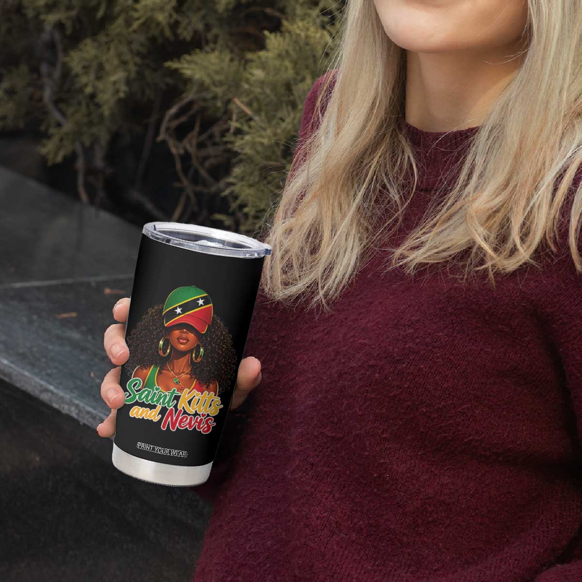 Saint Kitts and Nevis Princess Tumbler Cup Melanin Afro Girl Heritage Gift for Black Girls TS10 Print Your Wear