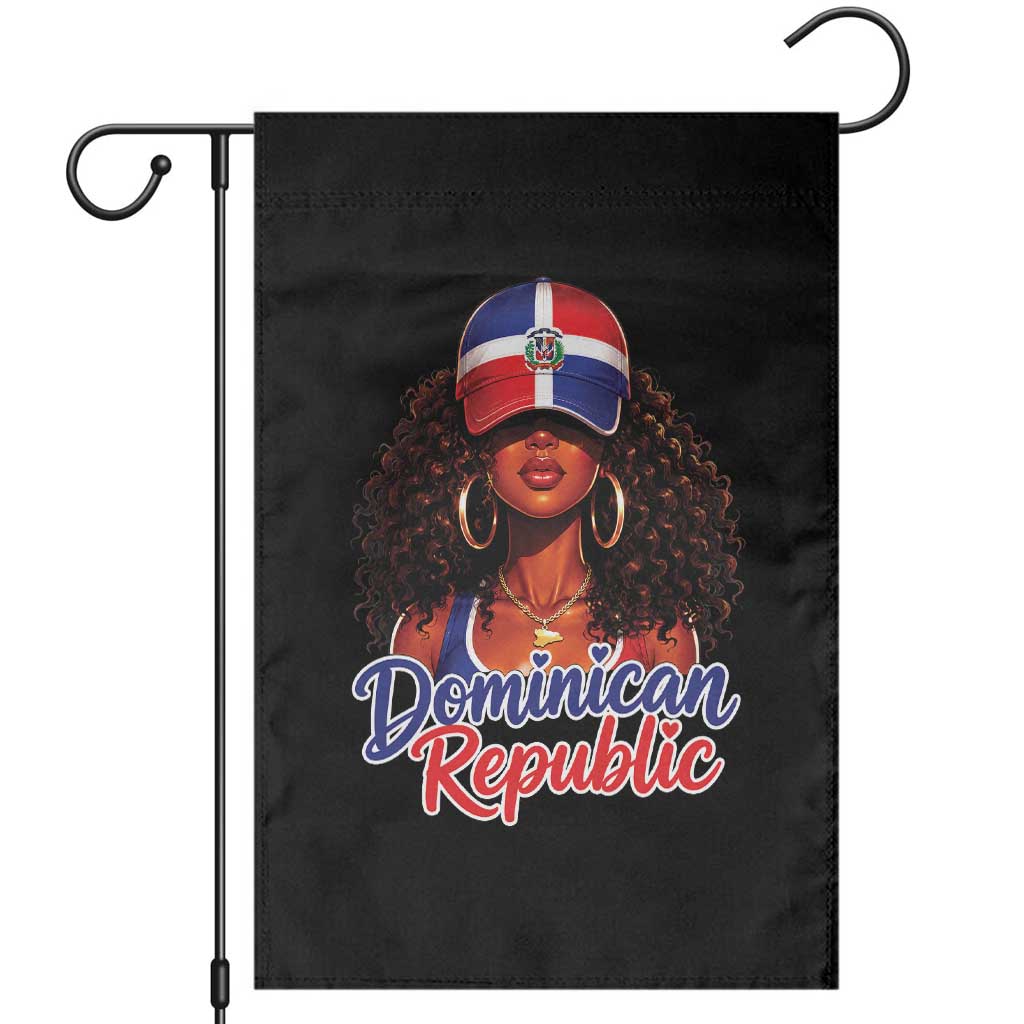 Dominican Republic Princess Garden Flag Melanin Afro Girl Heritage Gift for Black Girls TS10 Black Print Your Wear