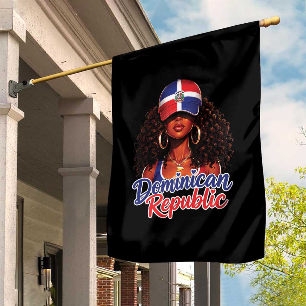 Dominican Republic Princess Garden Flag Melanin Afro Girl Heritage Gift for Black Girls TS10 Print Your Wear