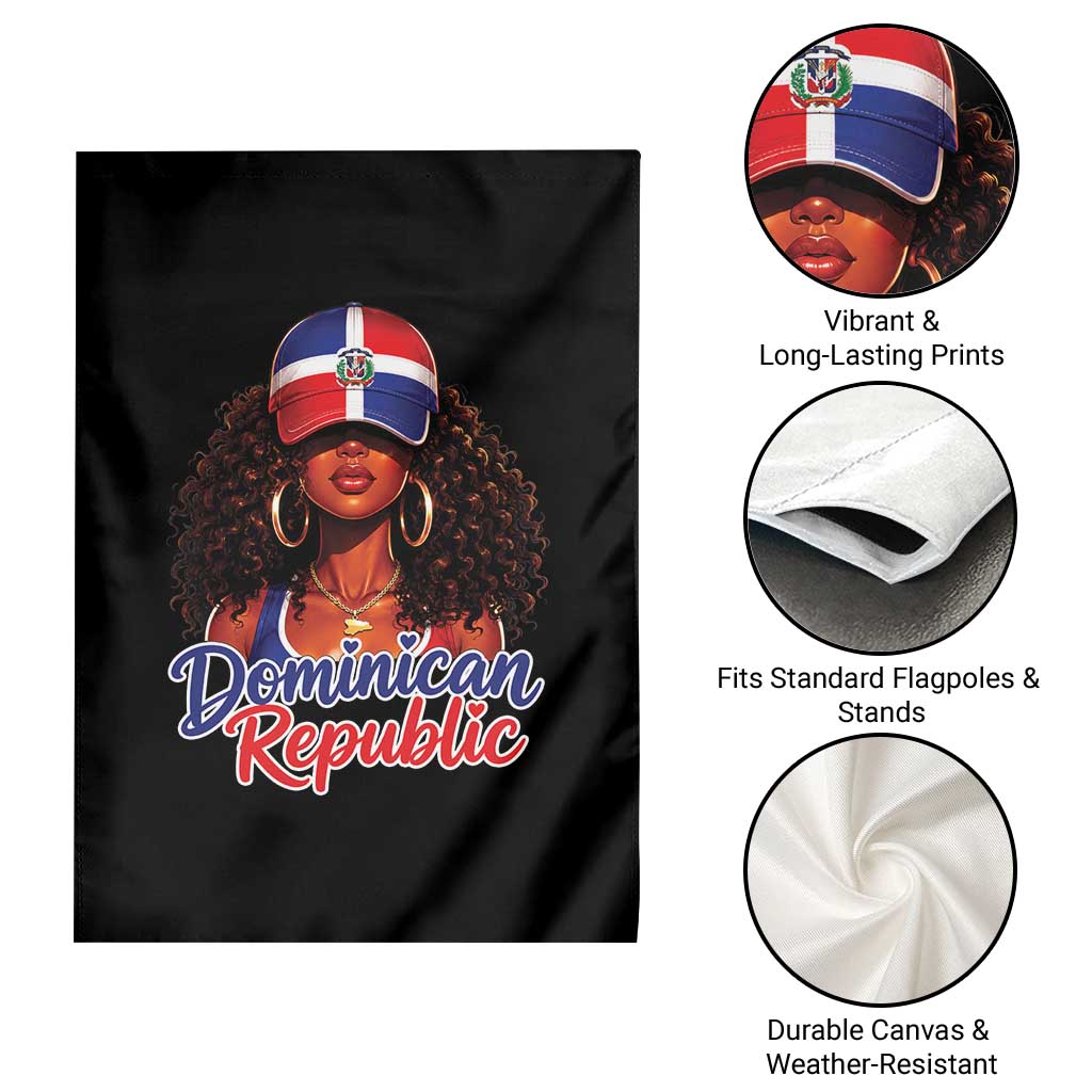 Dominican Republic Princess Garden Flag Melanin Afro Girl Heritage Gift for Black Girls TS10 Print Your Wear