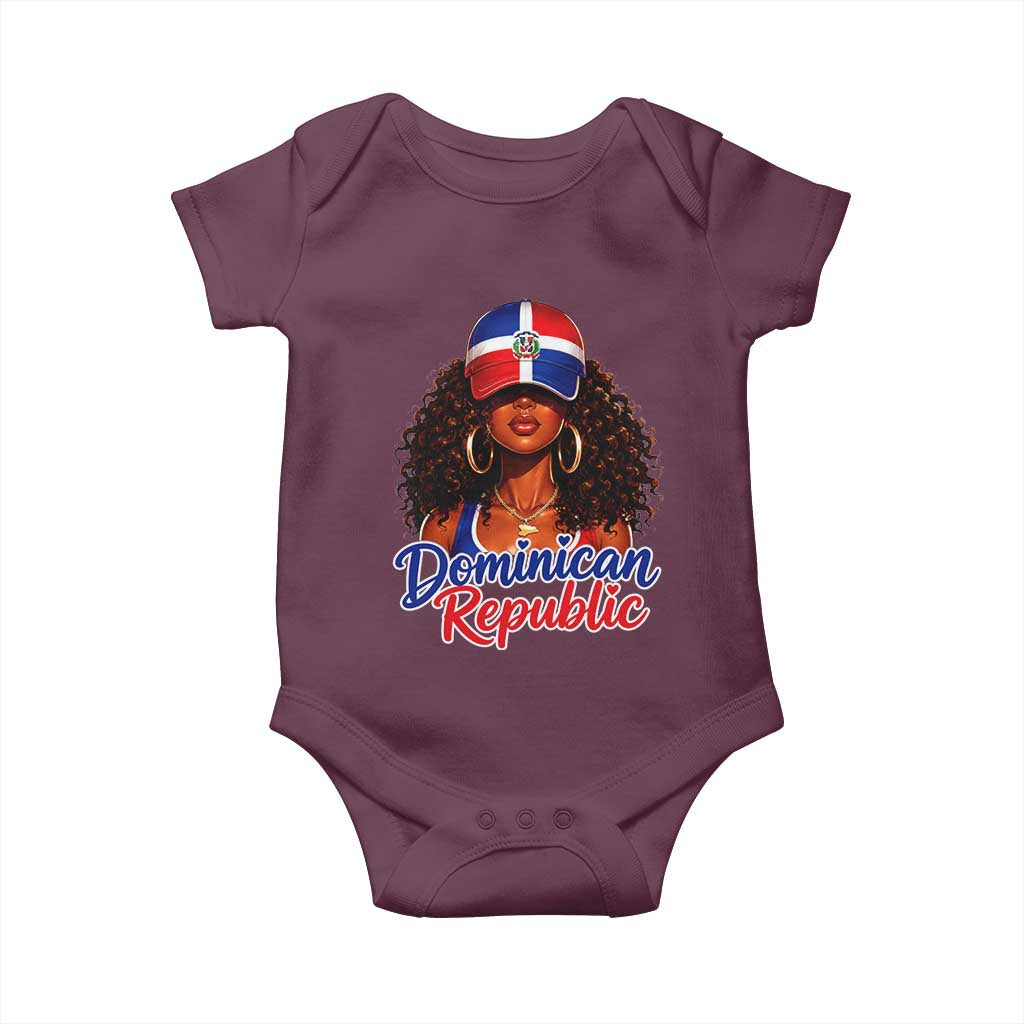 Dominican Republic Princess Baby Onesie Melanin Afro Girl Heritage Gift for Black Girls TS10 Maroon Print Your Wear