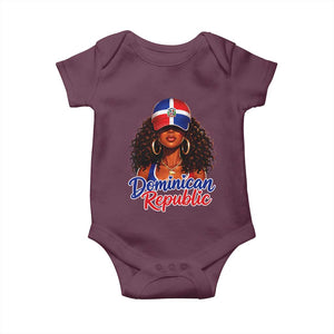 Dominican Republic Princess Baby Onesie Melanin Afro Girl Heritage Gift for Black Girls TS10 Maroon Print Your Wear