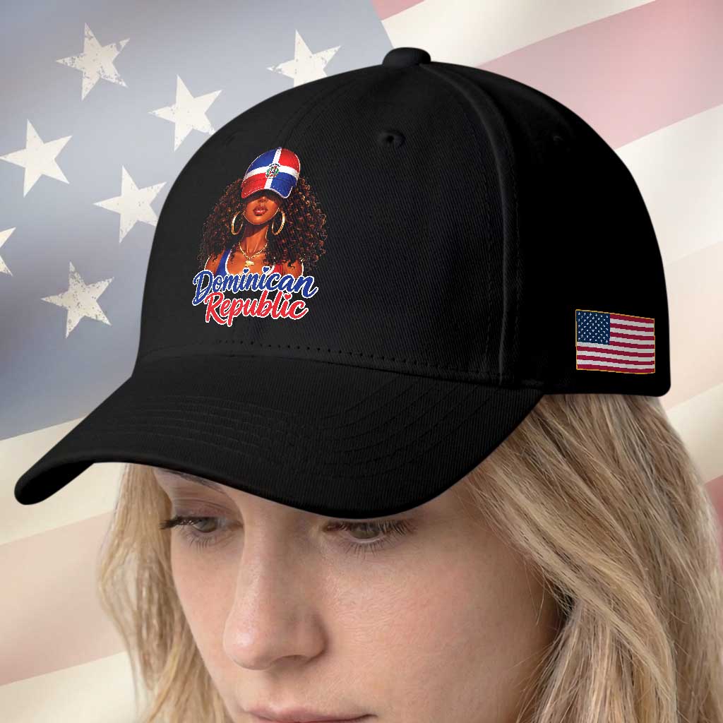 Dominican Republic Princess Baseball Cap Melanin Afro Girl Heritage Gift for Black Girls TS10 Print Your Wear