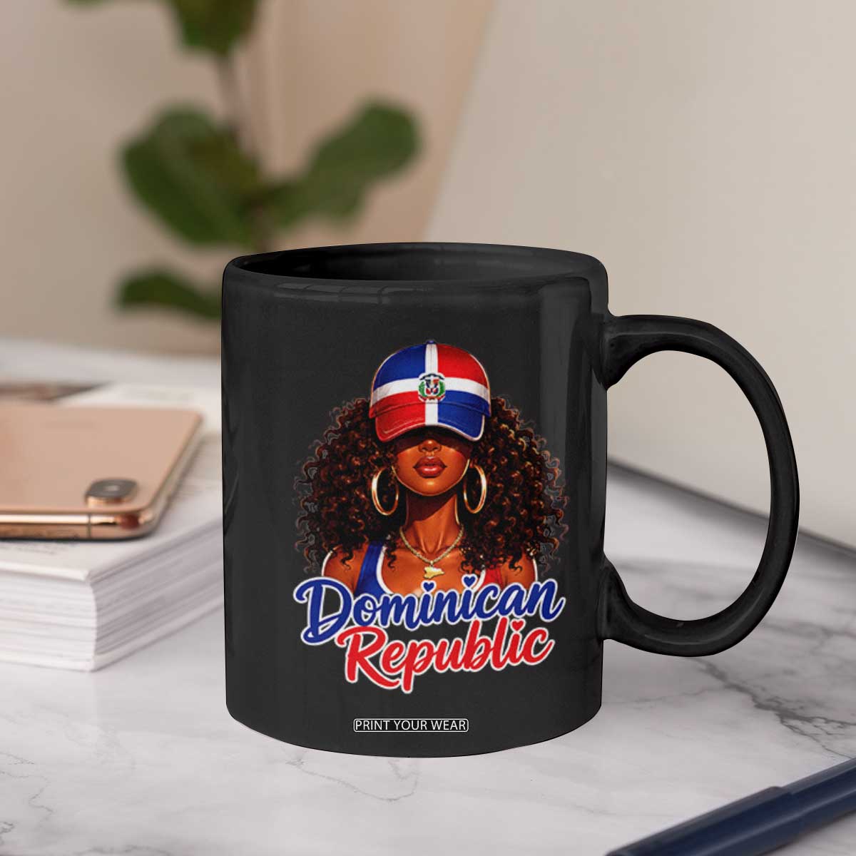 Dominican Republic Princess Coffee Mug Melanin Afro Girl Heritage Gift for Black Girls TS10 Print Your Wear