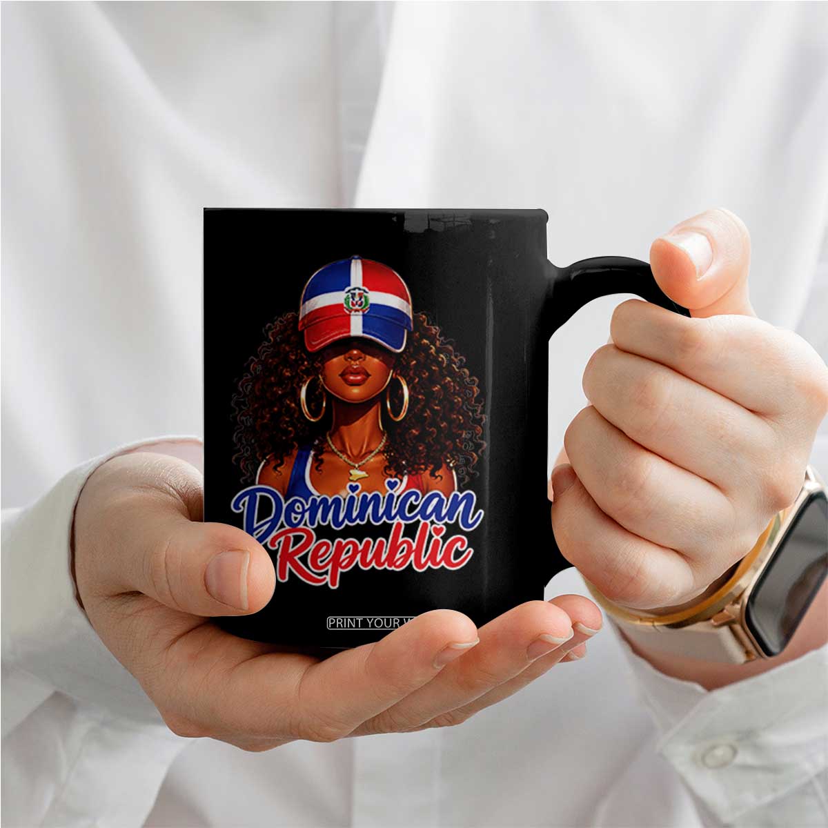 Dominican Republic Princess Coffee Mug Melanin Afro Girl Heritage Gift for Black Girls TS10 Print Your Wear