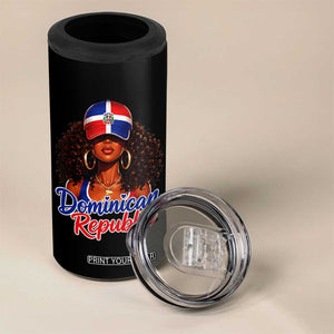 Dominican Republic Princess 4 in 1 Can Cooler Tumbler Melanin Afro Girl Heritage Gift for Black Girls TS10 Print Your Wear