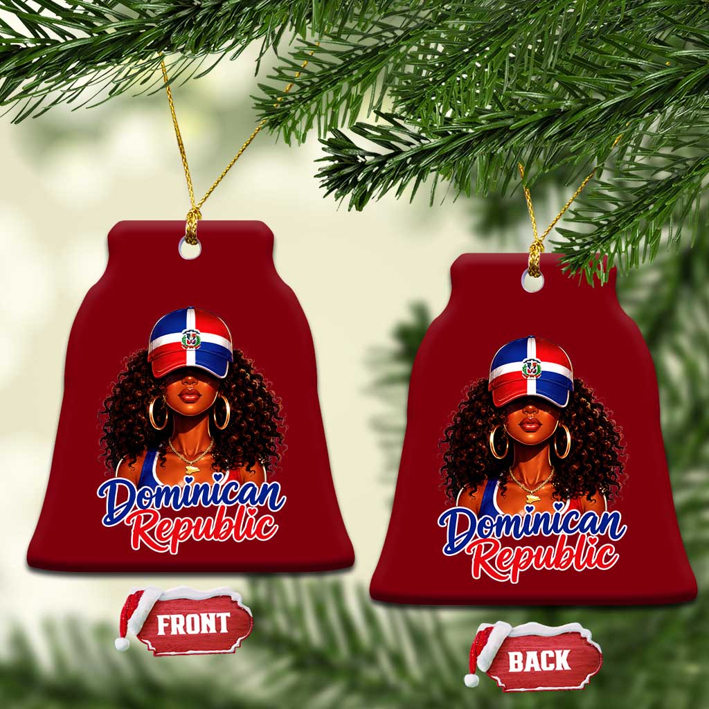 Dominican Republic Princess Ceramic Ornament Melanin Afro Girl Heritage Gift for Black Girls TS10 Print Your Wear