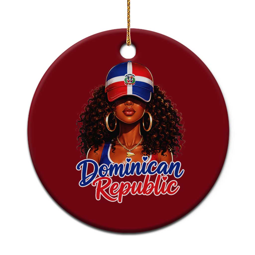 Dominican Republic Princess Ceramic Ornament Melanin Afro Girl Heritage Gift for Black Girls TS10 1pc Red Print Your Wear