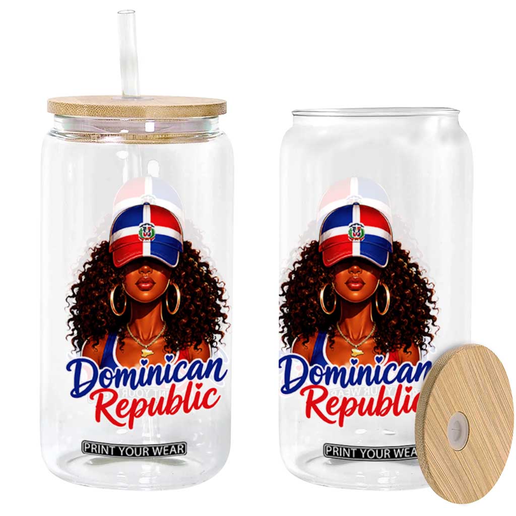 Dominican Republic Princess Glass Can Melanin Afro Girl Heritage Gift for Black Girls TS10 Print Your Wear