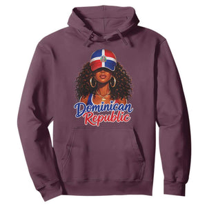 Dominican Republic Princess Hoodie Melanin Afro Girl Heritage Gift for Black Girls TS10 Maroon Print Your Wear
