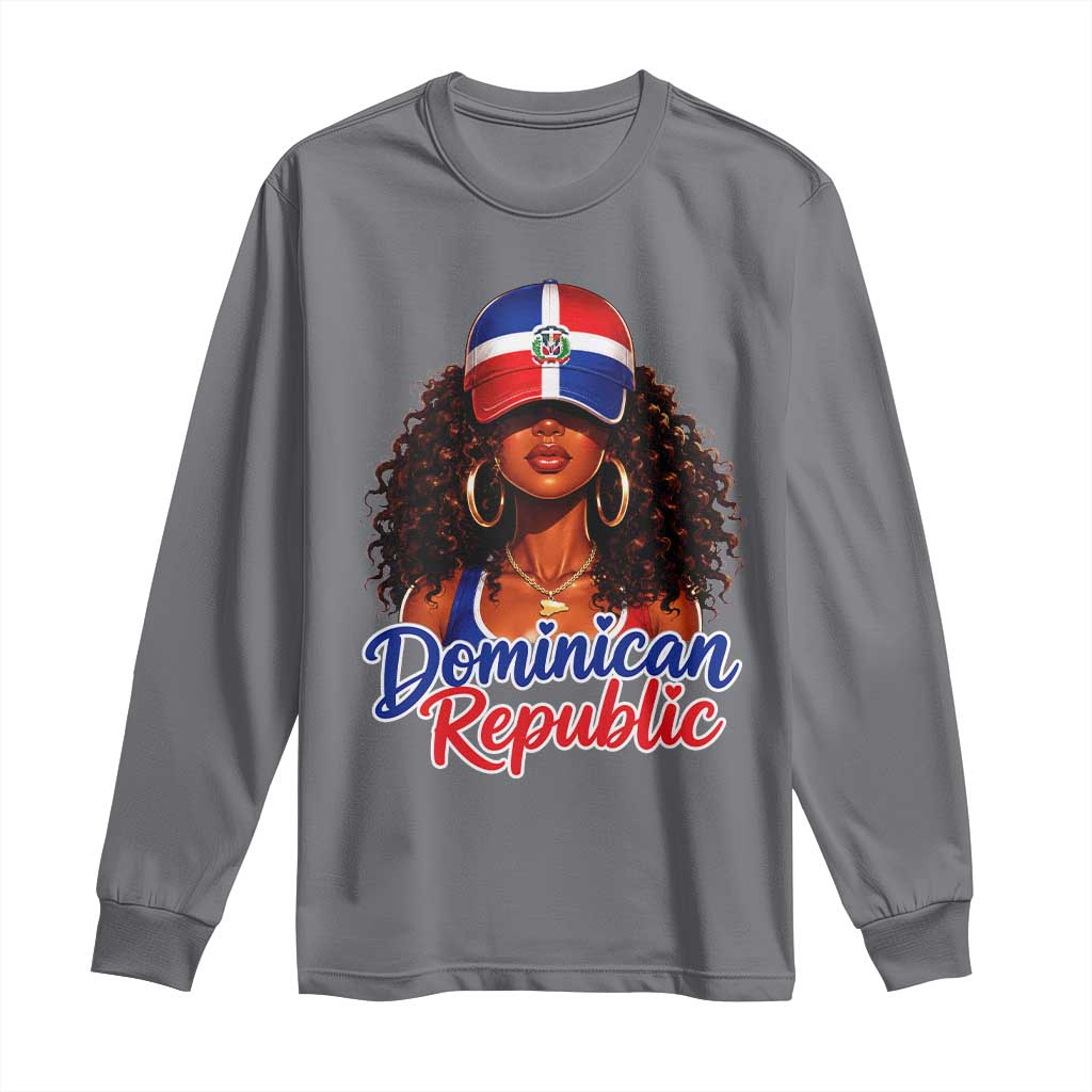 Dominican Republic Princess Long Sleeve Shirt Melanin Afro Girl Heritage Gift for Black Girls TS10 Charcoal Print Your Wear