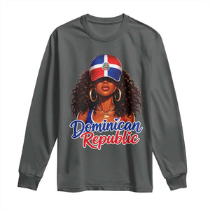 Dominican Republic Princess Long Sleeve Shirt Melanin Afro Girl Heritage Gift for Black Girls TS10 Dark Heather Print Your Wear