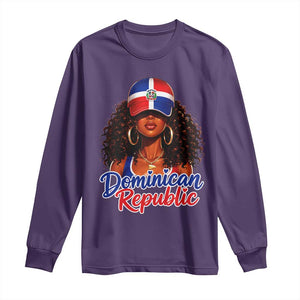 Dominican Republic Princess Long Sleeve Shirt Melanin Afro Girl Heritage Gift for Black Girls TS10 S Purple Print Your Wear