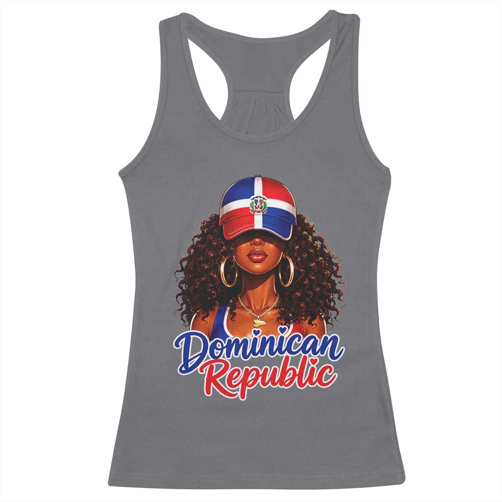 Dominican Republic Princess Racerback Tank Top Melanin Afro Girl Heritage Gift for Black Girls TS10 Charcoal Print Your Wear