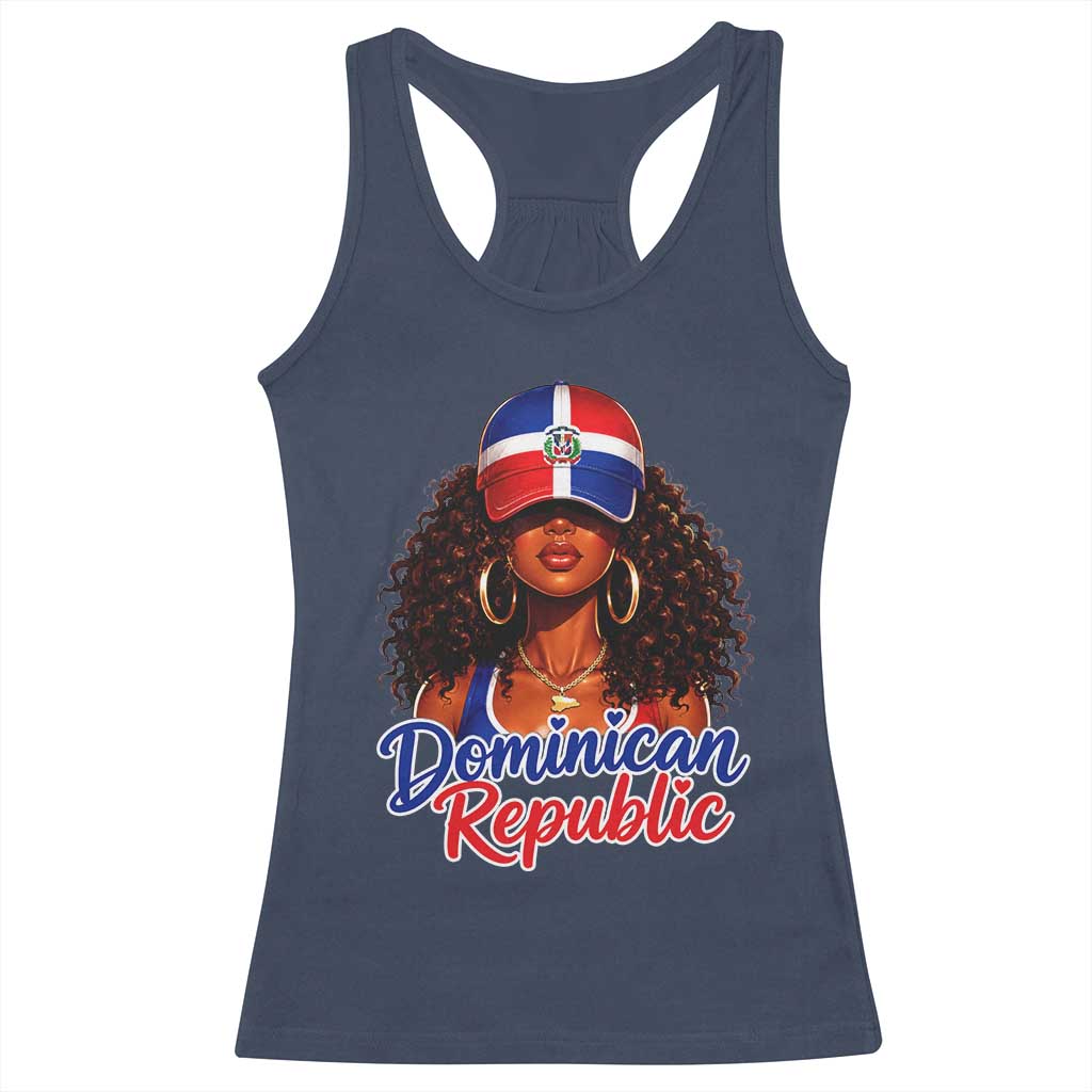 Dominican Republic Princess Racerback Tank Top Melanin Afro Girl Heritage Gift for Black Girls TS10 Navy Print Your Wear