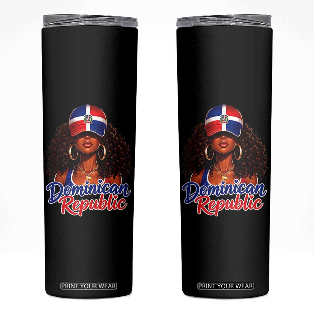 Dominican Republic Princess Skinny Tumbler Melanin Afro Girl Heritage Gift for Black Girls TS10 Black Print Your Wear