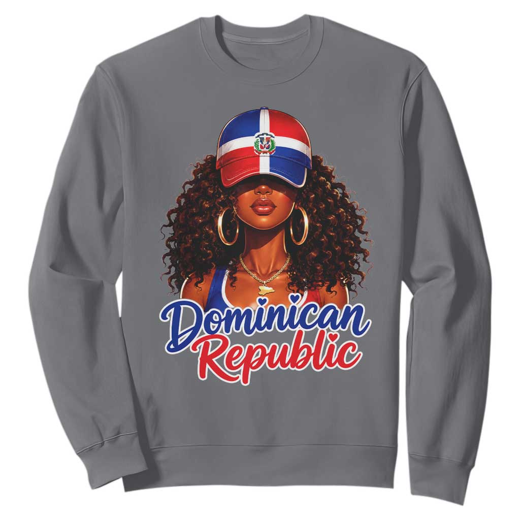 Dominican Republic Princess Sweatshirt Melanin Afro Girl Heritage Gift for Black Girls TS10 Charcoal Print Your Wear