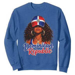 Dominican Republic Princess Sweatshirt Melanin Afro Girl Heritage Gift for Black Girls TS10 Royal Blue Print Your Wear