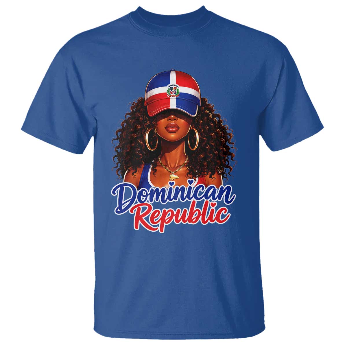 Dominican Republic Princess T Shirt Melanin Afro Girl Heritage Gift for Black Girls TS10 Royal Blue Print Your Wear