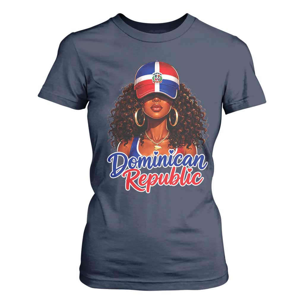Dominican Republic Princess T Shirt For Women Melanin Afro Girl Heritage Gift for Black Girls TS10 Navy Print Your Wear