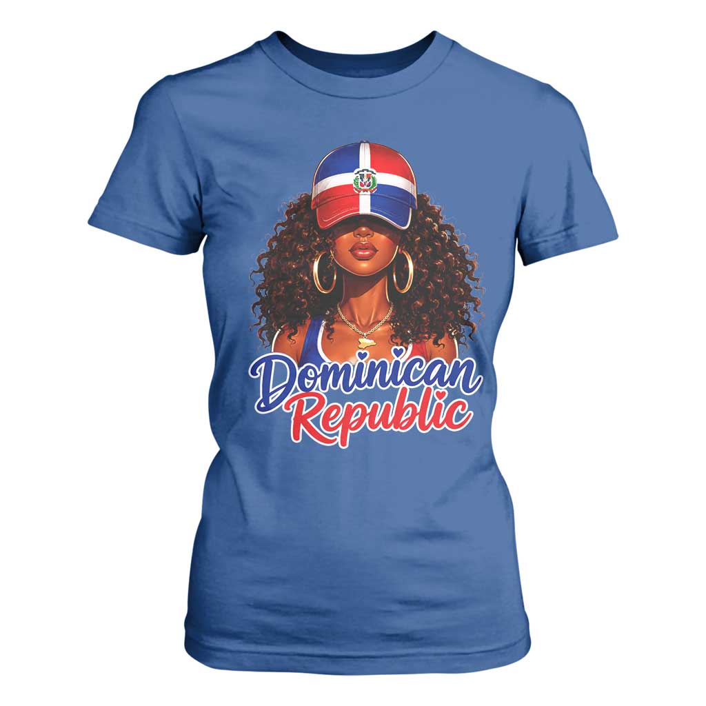 Dominican Republic Princess T Shirt For Women Melanin Afro Girl Heritage Gift for Black Girls TS10 Royal Blue Print Your Wear