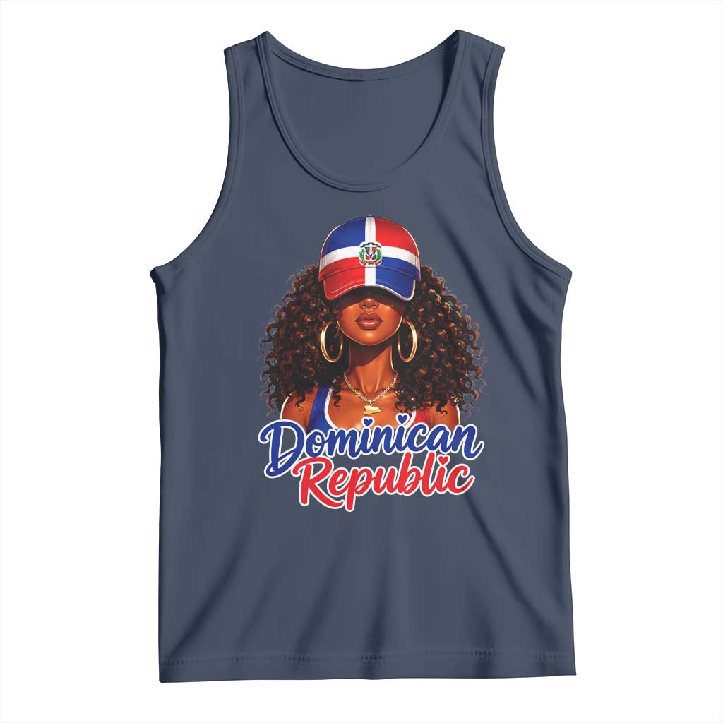 Dominican Republic Princess Tank Top Melanin Afro Girl Heritage Gift for Black Girls TS10 Navy Print Your Wear