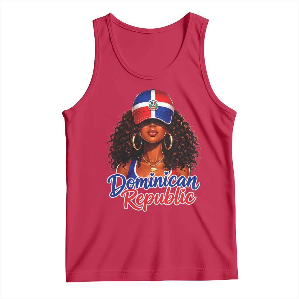 Dominican Republic Princess Tank Top Melanin Afro Girl Heritage Gift for Black Girls TS10 Red Print Your Wear