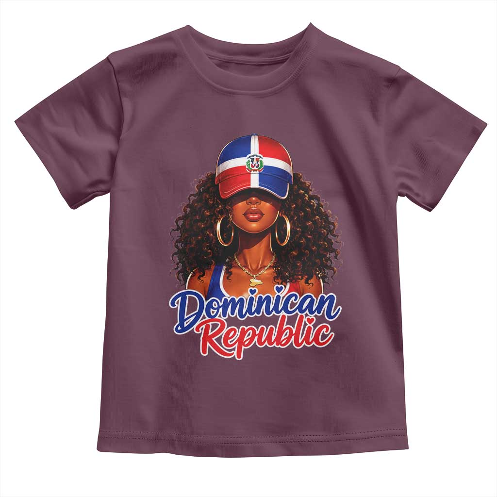 Dominican Republic Princess Toddler T Shirt Melanin Afro Girl Heritage Gift for Black Girls TS10 Maroon Print Your Wear