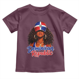 Dominican Republic Princess Toddler T Shirt Melanin Afro Girl Heritage Gift for Black Girls TS10 Maroon Print Your Wear